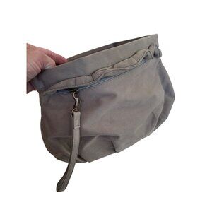 Gap Wristlet Clutch Bag 9.5"x7.5" Brown Canvas With Zipper & Inner Pocket